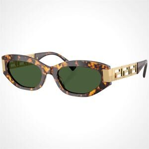 New VERSACE Sunglasses Brown Gold Acetate & Metal Cat Eye w/ Case